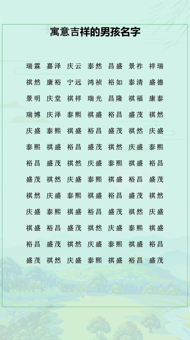 名字中带有文字的男孩名字，其寓意是美好的，那么这样的名字有什么特别的寓意吗？