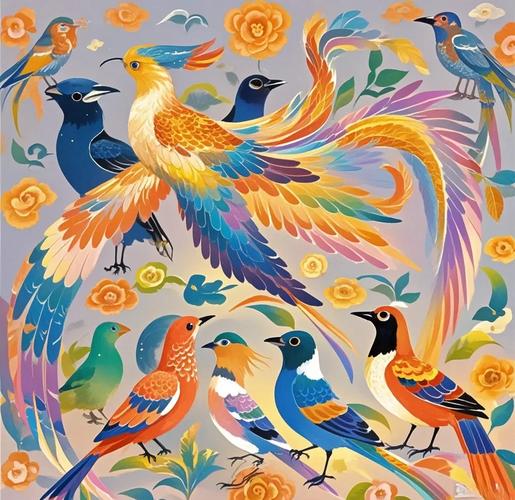 这风水像凤凰的长尾吗？飞凤朝阳图案疑似凤凰造型？