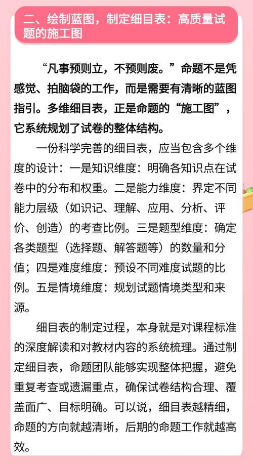 试题命制规划具体是如何进行的，试题命制究竟包含哪些步骤和要点？