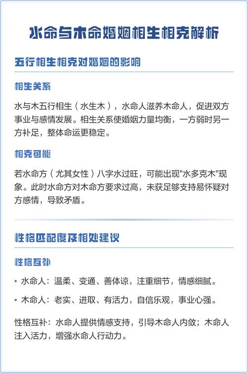 水命和木命的人蕞适合与哪种命理相配？他们的婚姻关系是否和谐？