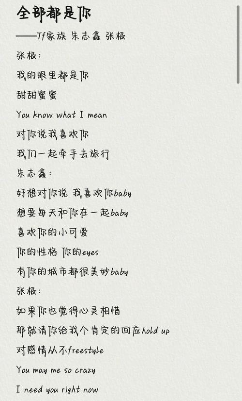 命里命外都是你和全部都是你歌词的意思是什么？