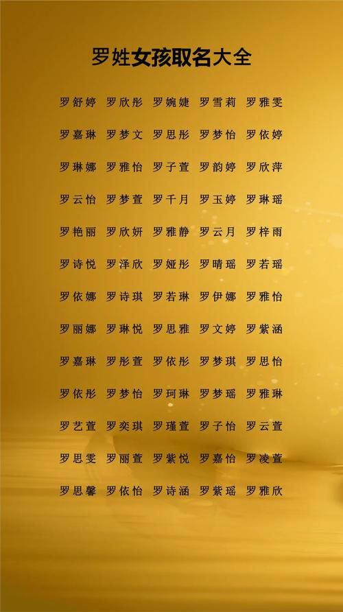 罗姓女孩取名，有没有好听又动听的名字推荐呢？