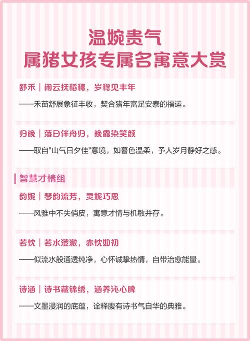 有没有什么诗意的名字，既符合属猪特点又能体现女儿气质？