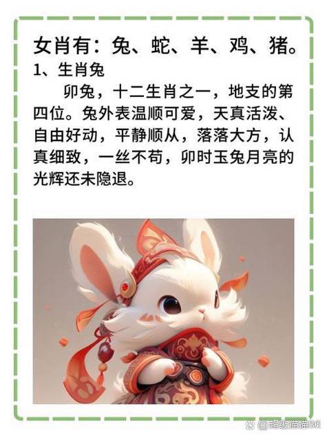 十二生肖中的女生肖分别代表哪些生肖？