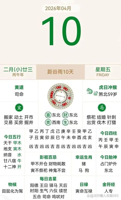 2026年4月10日农历二月二十三可以剃胎发吗？今日黄历上有什么建议？