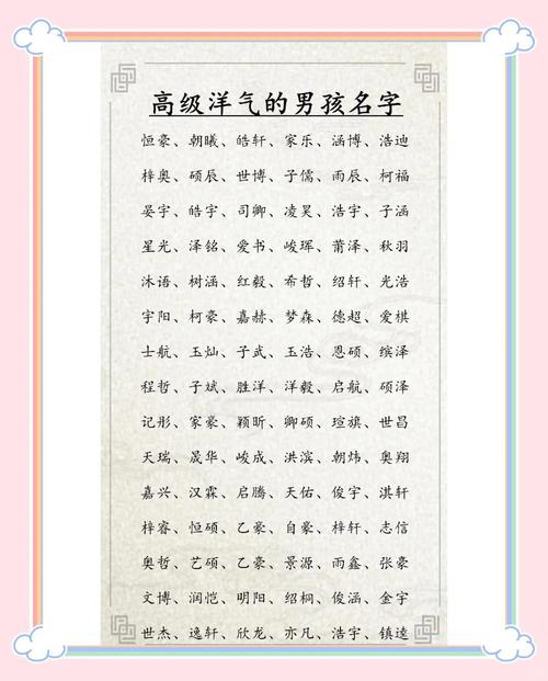 有没有大气好听、有才气的男孩名字推荐？