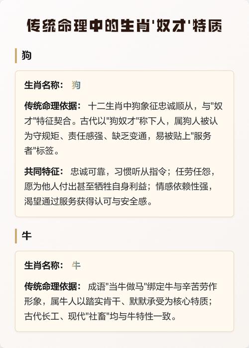 将奴才命是指什么生肖？守奴才打一准确生肖为一个的是：哪个生肖被称为守奴才？