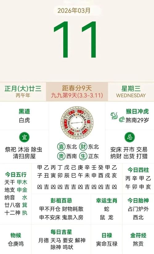 2026年3月11日农历正月二十三日复婚吉日吗，这一天适合复婚吗？