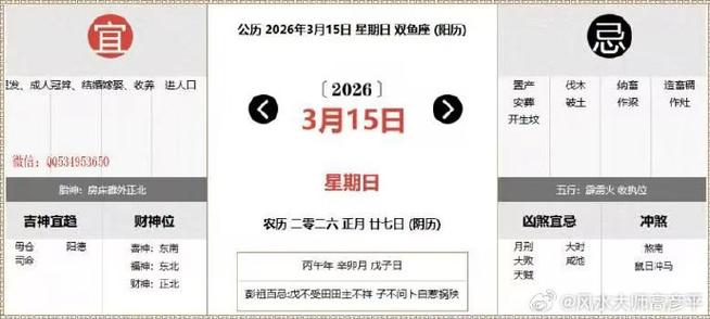 2026年3月15日农历正月二十七是交易日吗？今日黄历查询结果如何？
